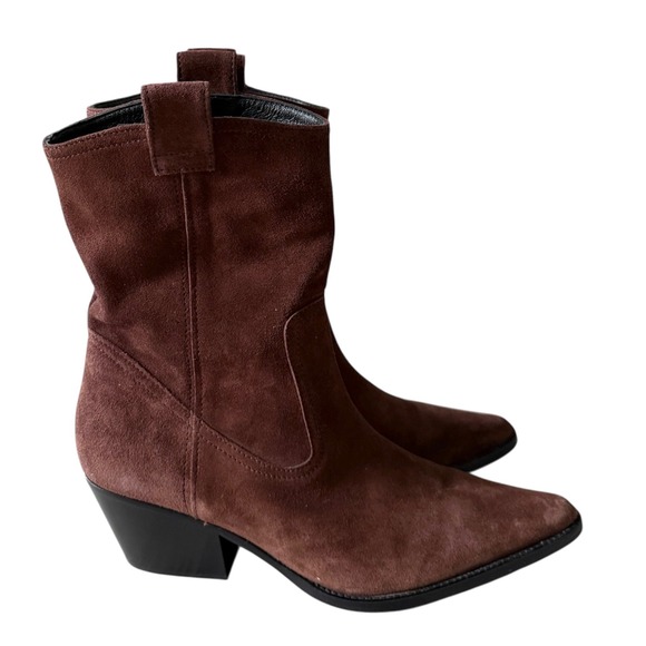 STAUD June Brown Suede Boots 37 - Picture 2 of 9